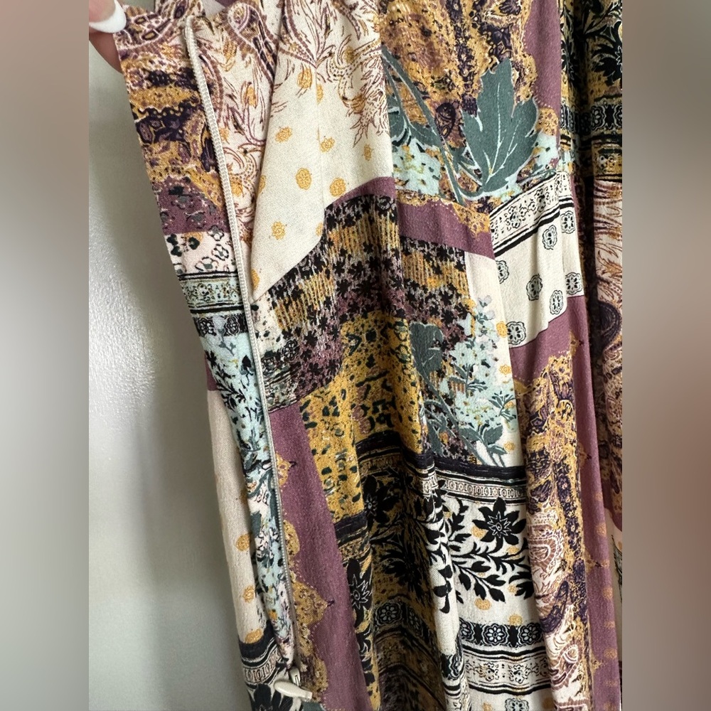 Free People Margarita Patchwork Jumpsuit 4 Boho Hippie Festival Paisley Wide Leg - Picture 11 of 16